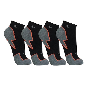 Kit Meias Cano Curto Lupo Running Performance Com 4 Pares - Adulto