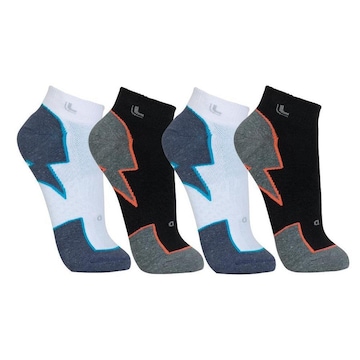 Kit Meias Cano Curto Lupo Running Performance Com 4 Pares - Adulto