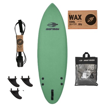 Kit Prancha Surf Soft Mormaii 6´0 + Leash + Parafina + Capa