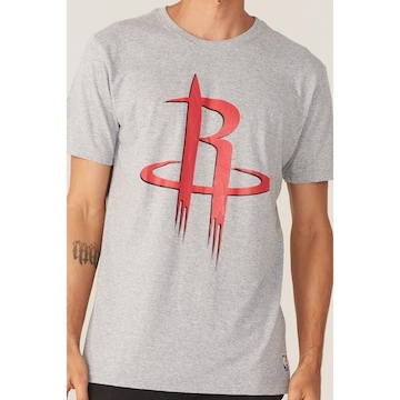 Camiseta NBA Estampada Big Logo Houston Rockets Casual - Masculina