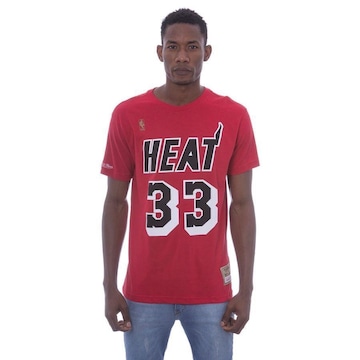 Camiseta Mitchell & Ness Estampada Name Number Miami Heat Alonzo Mourning - Masculina