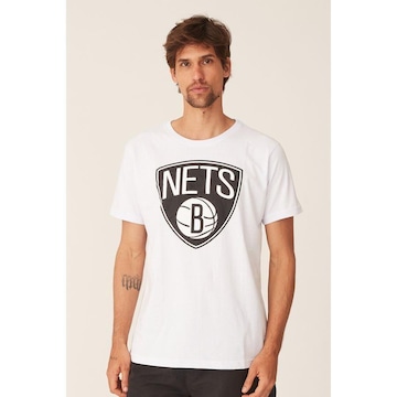 Camiseta NBA Estampada Big Logo Brooklyn Nets Casual - Masculina