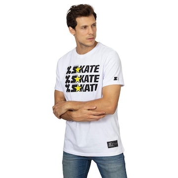 Camiseta Starter Estampada Collab Cemporcento Skate Branca - Masculino