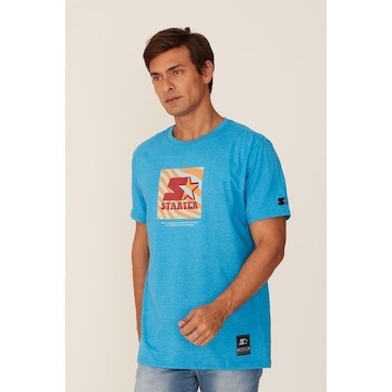 Camiseta Starter Estampada Azul Mescla - Masculino