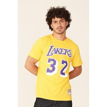 Camiseta Mitchell & Ness Estampada Los Angeles Lakers Magic Johnson - Masculina