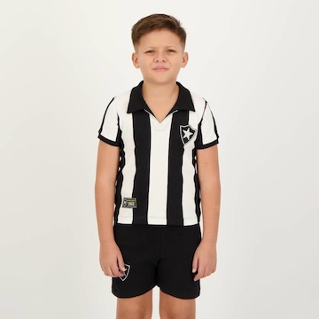 Kit Uniforme do Botafogo Futfanatics Retro: 1 Calção + 1 Camisa Polo - Infantil