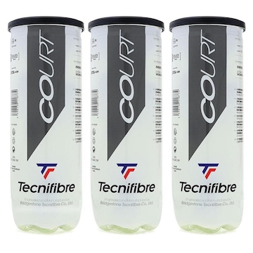 Bola de Tênis Tecnifibre Court - Pack com 3 Tubos