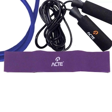 Kit de Treino Fitness Acte Sports Bt Addicted Medio Kit-Btm Com Extensor, Corda E Faixa Elástica