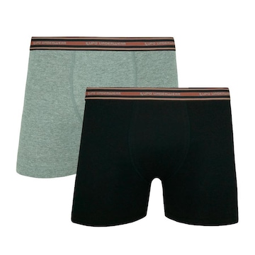 Kit Cuecas Boxer Lupo com Elastano - 2 Peças - Masculina