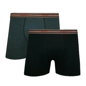 Kit Cuecas Boxer Lupo com Elastano - 2 Peças - Masculina