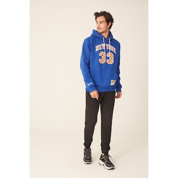 Blusão de Moletom Mitchell & Ness Fechado com Capuz New York Knicks Patrick Ewing - Masculino