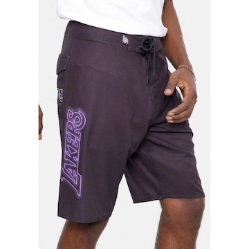 Bermuda Boardshort Nba Blur Logo Los Angeles Lakers - Masculina