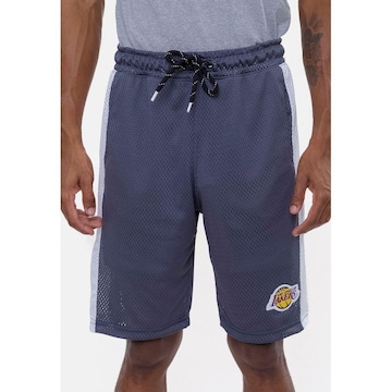 Bermuda Nba Sintética Vinil Logo Los Angeles Lakers - Masculina