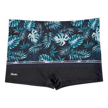 Sunga Boxer Mash Estampada Folhas com Listras - Adulto