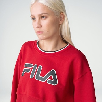 Blusão Cropped sem Capuz Fila Manga Longa Heritage Crop Pullover - Feminino