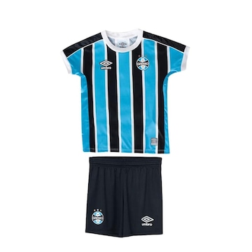 Kit do Grêmio Oficial L 2023 Umbro: Camisa + Calção - Infantil