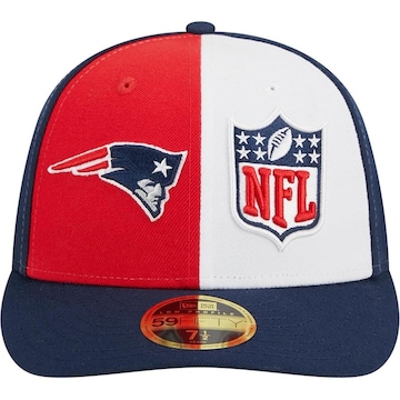 Boné Aba Curva New Era 59Fifty Fitted Low Profile New England Patriots Sideline 2023 - Fechado - Masculino