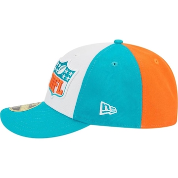 Boné Aba Curva New Era 59Fifty Fitted Low Profile Miami Dolphins Sideline 2023 - Fechado - Masculino