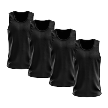 Kit Camisetas Regata Dellas Fit Lisa Básica Dry - Masculina - 4 Unidades