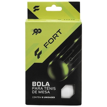 Bola de Tênis de Mesa Fort 2 Estrelas - Pack com 06 Bolas