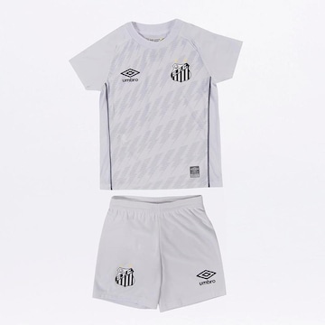 Kit Clube do Santos Oficial 1 2021 Umbro: Camisa + Calção - Infantil