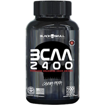 Bcaa 2400 Aminoácidos Black Skull Caveira Preta - 100 Tablets