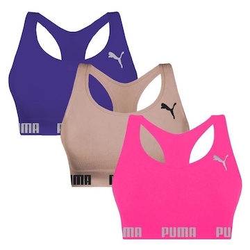 Kit Tops Puma Nadador sem Costura - 3 Unidades - Feminino