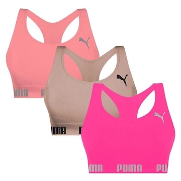 Kit Tops Puma Nadador sem Costura - 3 Unidades - Feminino