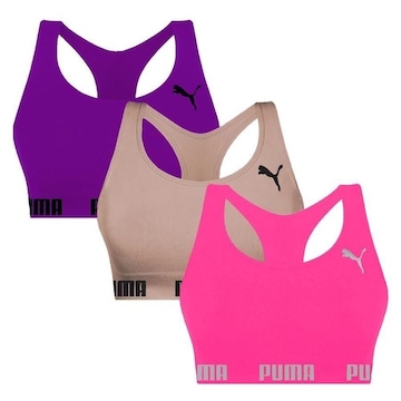 Kit Tops Puma Nadador sem Costura - 3 Unidades - Feminino