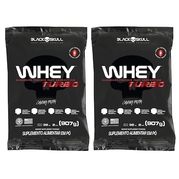 Kit 2X Whey Black Skull Turbo - 907G