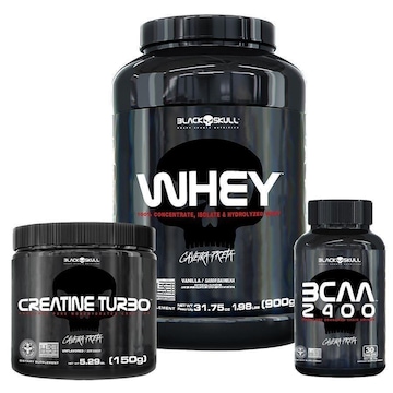 Kit Whey + Bcaa + Creatina - Black Skull