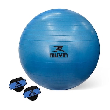 Kit Muvin: Bola de Pilates - 55Cm + Luvas para Academia - Adulto