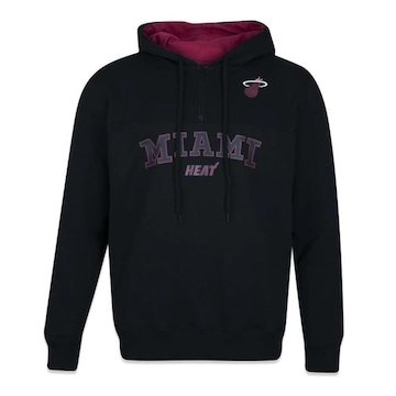 Blusão de Moletom com Capuz Canguru New Era Miami Heat Back To School - Masculino