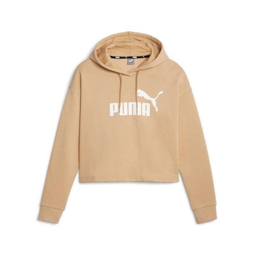 Blusão de Moletom com Capuz Puma Cropped Ess Logo Hoodie Fl - Feminino