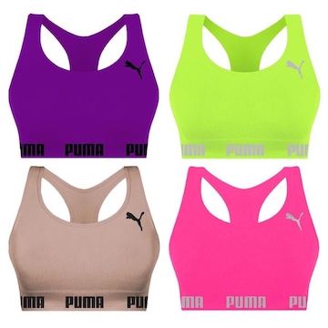 Kit Tops Puma Nadador sem Costura - 4 Unidades - Feminino