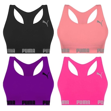 Kit Tops Puma Nadador sem Costura - 4 Unidades - Feminino