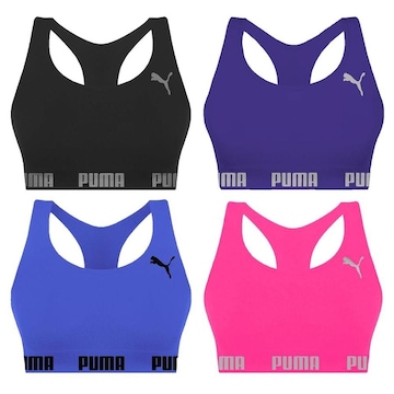 Kit Tops Puma Nadador sem Costura - 4 Unidades - Feminino