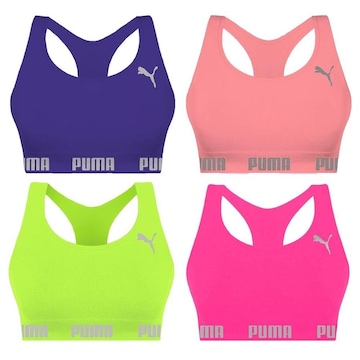 Kit Tops Puma Nadador sem Costura - 4 Unidades - Feminino