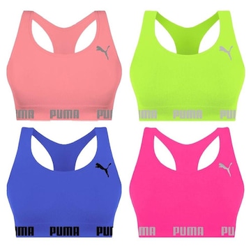 Kit Tops Puma Nadador sem Costura - 4 Unidades - Feminino