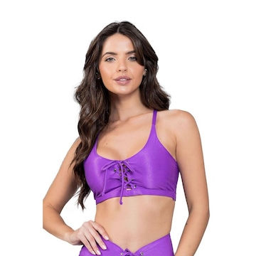 Top Fitness com Bojo Manalinda Metallic - Feminino