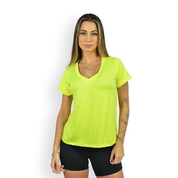 Camiseta Lavicta Fitness Dry Fit Gola V - Feminina