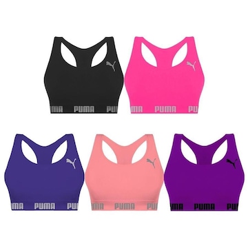 Kit Tops Puma Nadador sem Costura - 5 Unidades - Feminino