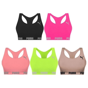 Kit Tops Puma Nadador sem Costura - 5 Unidades - Feminino