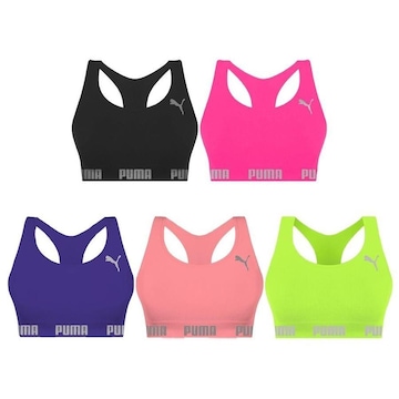 Kit Tops Puma Nadador sem Costura - 5 Unidades - Feminino