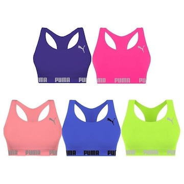 Kit Tops Puma Nadador sem Costura - 5 Unidades - Feminino