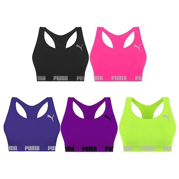 Kit Tops Puma Nadador sem Costura - Feminino - 5 unidades