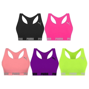 Kit Tops Puma Nadador sem Costura - Feminino - 5 unidades