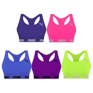 Kit Tops Puma Nadador sem Costura - Feminino - 5 unidades