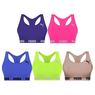 Kit Tops Puma Nadador sem Costura - Feminino - 5 unidades