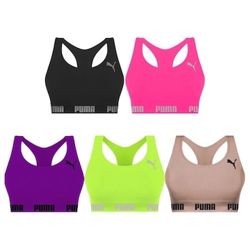 Kit Tops Puma Nadador sem Costura - Feminino - 5 unidades